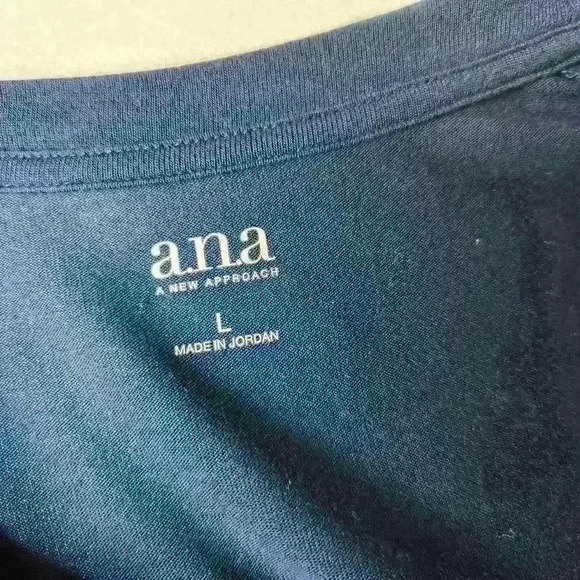 a.n.a women's navy blue 3/4 Length sleeve tee size large - Picture 5 of 6